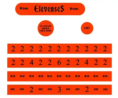 £19.99 • Buy Allwin Bryans Elevenses Decals - Coin Operated - Penny Arcade Machine - Slots