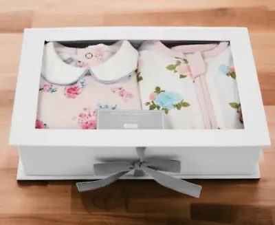 Mud Pie Baby Girl Floral Sleepers 2pc Set  (0-3 And 3-6 Months) New In Box • $39.99