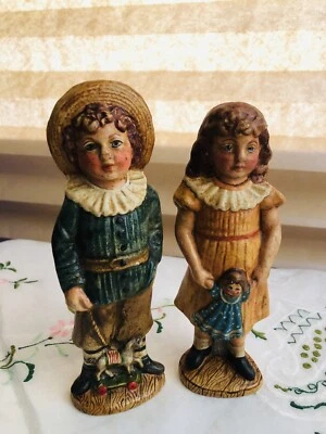 $295 • Buy Vaillancourt Folk Art Victorian Boy & Girl Pair #264 1990 #115 Of 500 Limited Ed