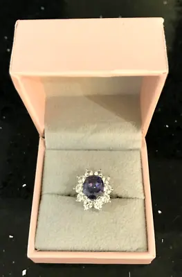 Diamonique Simulation Sapphire Princess Diana/Kate Middleton Engagement Ring • £24