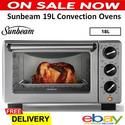 Sunbeam 18L Convection Oven Bake Roast Toast Grill Kitchen Cooker Baking Tray • $159