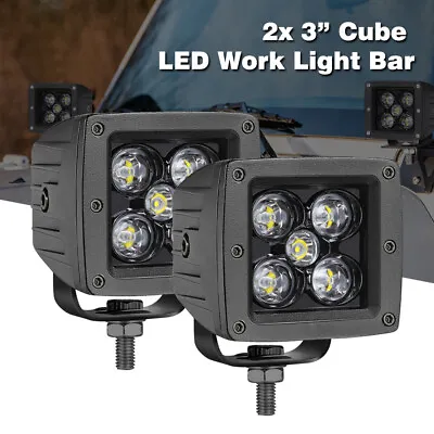 2Pcs 3 Inch LED Work Light Cube Pods Spot Flood OffRoad Lights Truck Driving FOG • $31.94