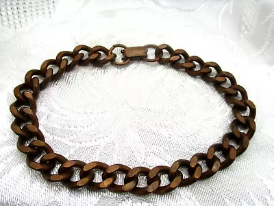 Vintage Estate Jewelry Marked Solid Copper 3/8  Wide Chain Bracelet 9 1/2  Long • $28