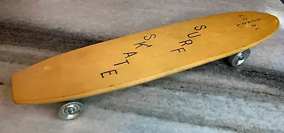 Vintage Antique Wood Skateboard  SURF  Sidewalk Metal Wheels Norfolk Nebraska! • $765