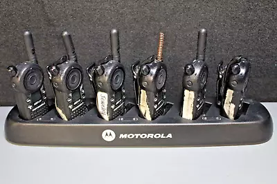 6 Motorola Two-Way 5-Mile UHF Radio CLS 1110 W/ Charging Station & Power Supply • $129.99