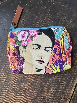 Lumily Freda Kahlo Zippered Cosmetic Bag Unused. Mexican Artist Motif. • $18