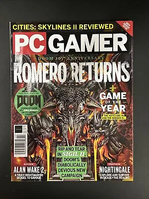 PC Gamer Magazine Issue 379 Doom 30th Anniversary Feb 2024 Romero Returns • $14.99