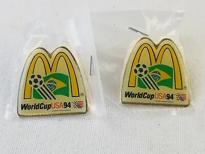 LOT OF 2 Vintage 1994 McDonalds World Cup Soccer Lapel Pin USA U.S Soccer Brazil • $9.95