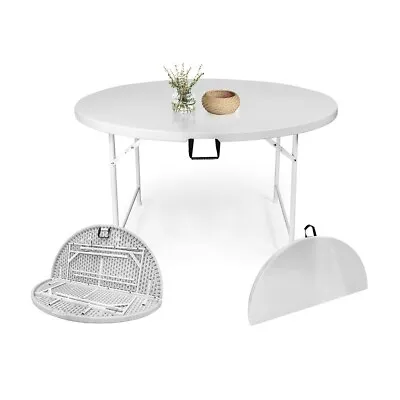 LONABR 53  Round Folding Table 6-8 Seat Portable Plastic Indoor Outdoor Picnic • $139.99