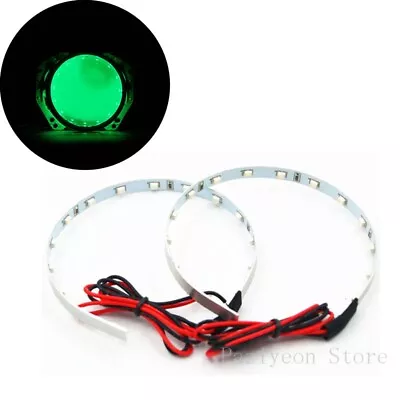 Pair Green Devil Demon Eyes Halo Ring LED Projector Lens Headlights Retrofit Top • $8.99