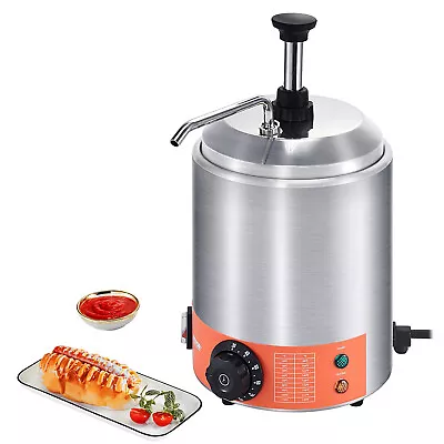 VEVOR Nacho Cheese Dispenser 2.3Qt Countertop Hot Cheese Warmer W/ Pump Round • $154.99