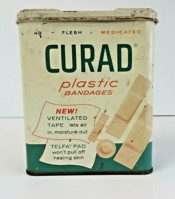 Vintage Curad Bandages Tin Curity Product By Kendall Co USA #12578 • $14.24
