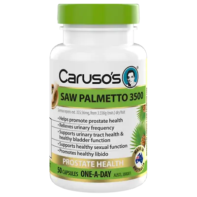 Caruso's Saw Palmetto 3500 50 Capsules Prostate Health Enlarged Prostate BPH • $45.68