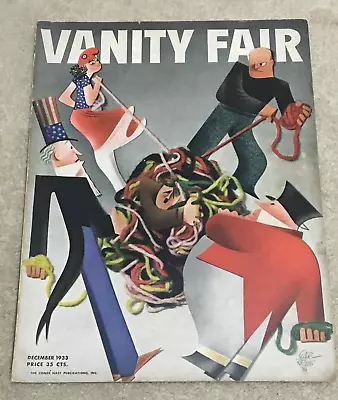 Dec 1933 VANITY FAIR MAGAZINE TANGLE IN EUROPE-HITLER MUSSOLINI UNCLE SAM • $63.99