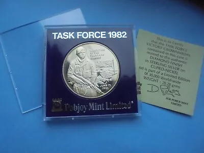Falkland Islands 1982 Medallion Taskforce Cased And COA As Shown. • £16.50
