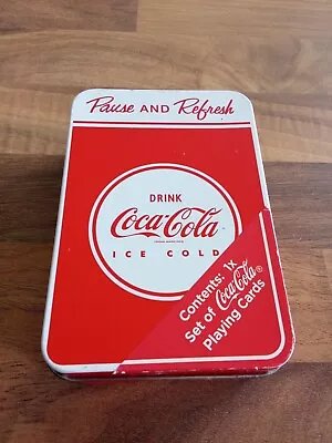 Coca Cola Playing Cards Original Ice Cold Drinks Metal Tin • £4.99