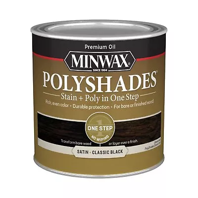 Minwax PolyShades Wood Stain + Polyurethane Finish � � Pint Classic Black • $24.51