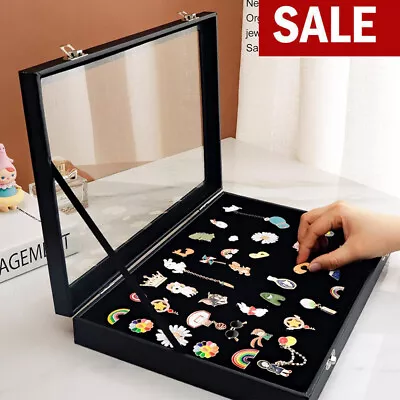 Pin Display Case Clear Dustproof Medal Display Case Frame For Badges Pin Jewelry • £14.95