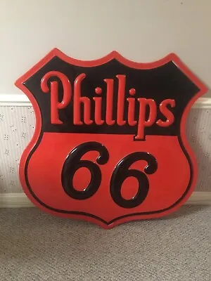 VINTAGE PHILLIPS 66 SIGN 48   OIL & GAS ADVERTISING SIGN SHELL Esso GULF Garage • $1500