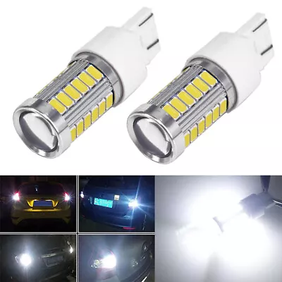 Car Turn Signal Lights Reverse Lamp Bulb LED CANBUS T20 7443 33SMD W21W RED 2PC • $8.17