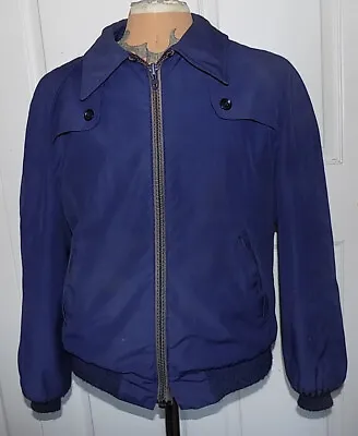 Vintage Navy Blue McGregor Drizzler Zip Front Jacket Size 42 Fleece Lined • $50.80