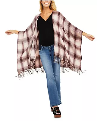 Jessica Simpson Women's Open-Front Plaid Maternity Poncho Ivory Plaid One Size • $19.54