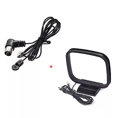 FM Antenna 75 Ohm UNBAL &AM/FM Loop Antenna With Mini For Audio Receiver Systems • $10.99