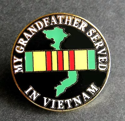 My Grandfather Served In Vietnam Vet Veteran Ribbon Lapel Hat Pin Badge 1 Inch • $5.64