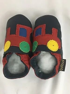 $12 • Buy Bobux Leather Baby Shoes New Size S 0-6 Mo TRAIN Themed New Zealand