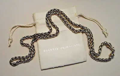 David Yurman Sterling Silver Wheat Chain Link Necklace 30  99.8g W Pouch Unisex • $799.99