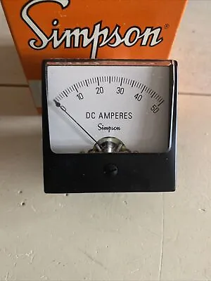 Vintage NOS Simpson DC Amperes Meter #1227 Cat. 02530 Never Used • $22.95