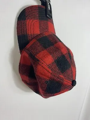WOOLRICH Abercrombie Unisex One Size Red Black Plaid Wool Blend Baseball Hat Cap • $27.97
