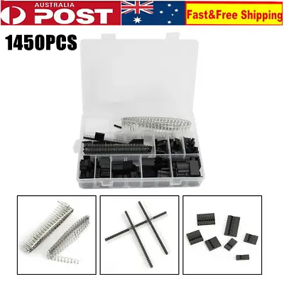 $17.99 • Buy 1450Pcs 2.54mm Dupont Wire Jumper Cable Pin Header Connector Or Housing Kit AU