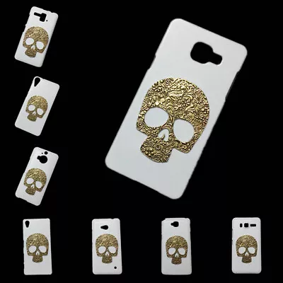 For Various Phones 3D Retro Skull White Hard Back Protective Skin Case Cover • $6.93