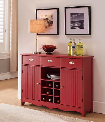 Kings Brand Furniture - Buffet Server Console Table With Wine Storage Red • $199.99