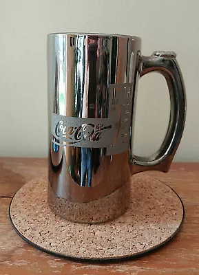 Rare 5th Avenue Silver Mercury Glass 12oz Coca-Cola Glass Coke Mug Silver • $25