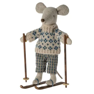 Maileg Winter Mouse With Ski Set Dad • $64.99