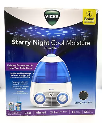 Vicks Starry Night Cool Mist Humidifier 1.0 Gal Med Room Size Filtered V3700VV2 • $23.95