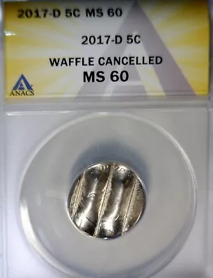 2017d ERROR ANACS MS60 WAFFLED Jefferson Nickel BU+ Coin STRUCK Waffle W Details • $99.99