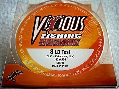 Vicious 8-lb Test Fishing Line 330 Yards Of (clear) Color Line .009   • $9.95