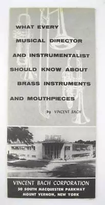 Vintage 1955 Vincent Bach Mt Vernon Mouthpiece Booklet Stradivarius Trumpet Ad • $70