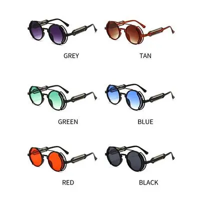 Retro Steampunk Sunglasses Vintage Style Round Glasses US • $1.53