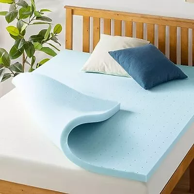 1.5 Inch Ventilated Memory Foam Mattress Topper Cooling Gel Infusion CertiP... • $34.74