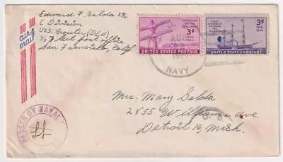 WWII Sailor's Mail USS CROUTER DE-11 Majuro Naval Cover C6029 • $4.95