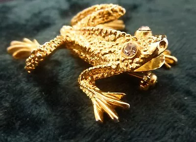 Vintage St. John Frog Pin 22k Gold Plated (5109) • $24.95