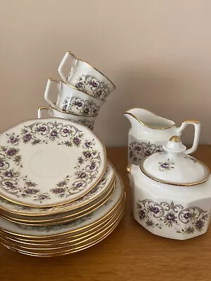 Queens Rosina Bone China - Vintage Floral Tea Set - Cups / Saucers / Jug / Sugar • £20