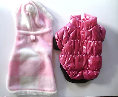 Dog Coats I SEE SPOT Pink Fleece & Pink Puffer Coat LOT 2 Fits Small To Medium • $28.99