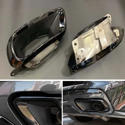 Car Tail Exhaust Muffler Pipe Tips Cover Trim For BMW 2019+ X5 X6 X7 M Sport BLK • $311.74