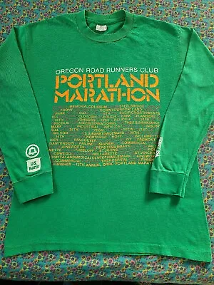 Vintage Portland Marathon Shirt 80's Long Sleeve Size Medium Running Nike • $20