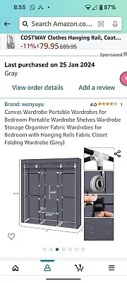 Canvas Double Wardrobe Cover • £19.99